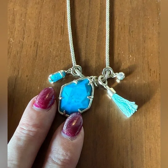 Kendra Scott Hailey Necklace with Turquoise Charms - Picture 3 of 10
